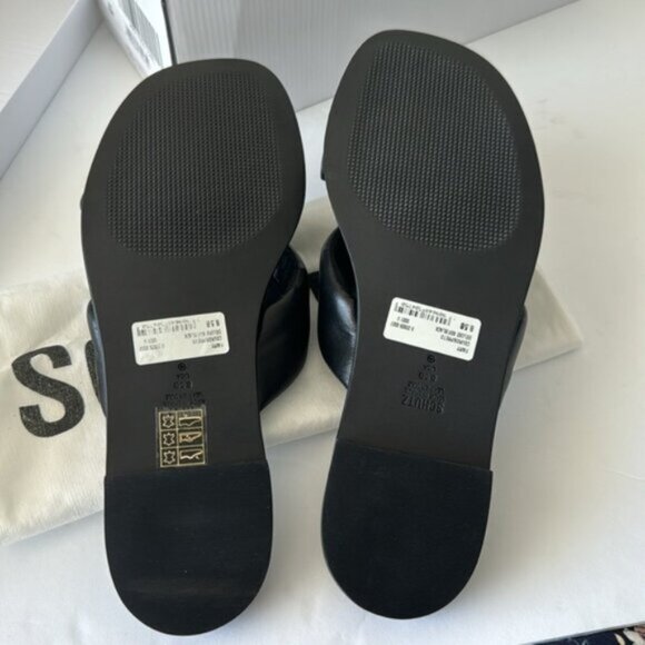 Schutz Puffy Leather Slide Sandals - Fairy Black  Sz.8.5 - Picture 5 of 7